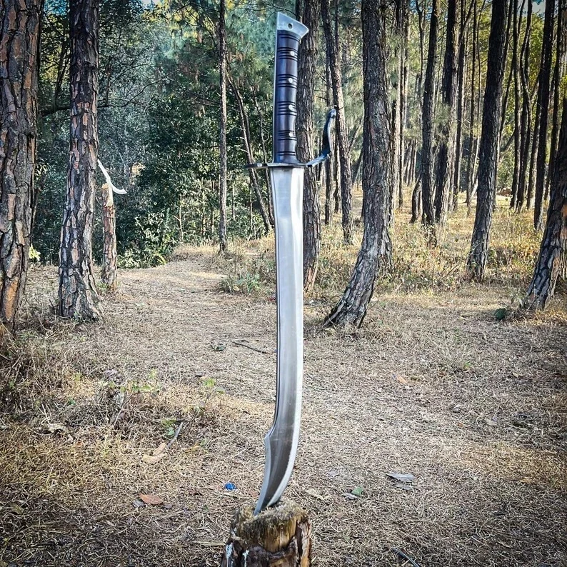 Custom Handmade Carbon Steel Blade Viking Messer Sword | Hunting Sword Camping