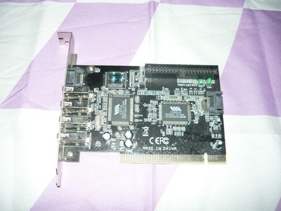 Vintage VIA VT6421A PCI Combo Card USB 2.0 SATA IDE eSATA Used