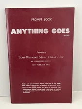 Play Script -Anything Goes- Prompt Book TAMS-Witmark - 1962 Revised
