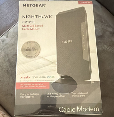 NETGEAR Nighthawk CM1200 DOCSIS 3.1 10Gbps Cable Modem 4-Port CM1200-100NAS