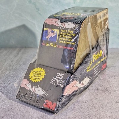 Vintage 3M Lint Pet Hair Remover PAT-IT 50 Packs - 1250 Peelable Sheets Display