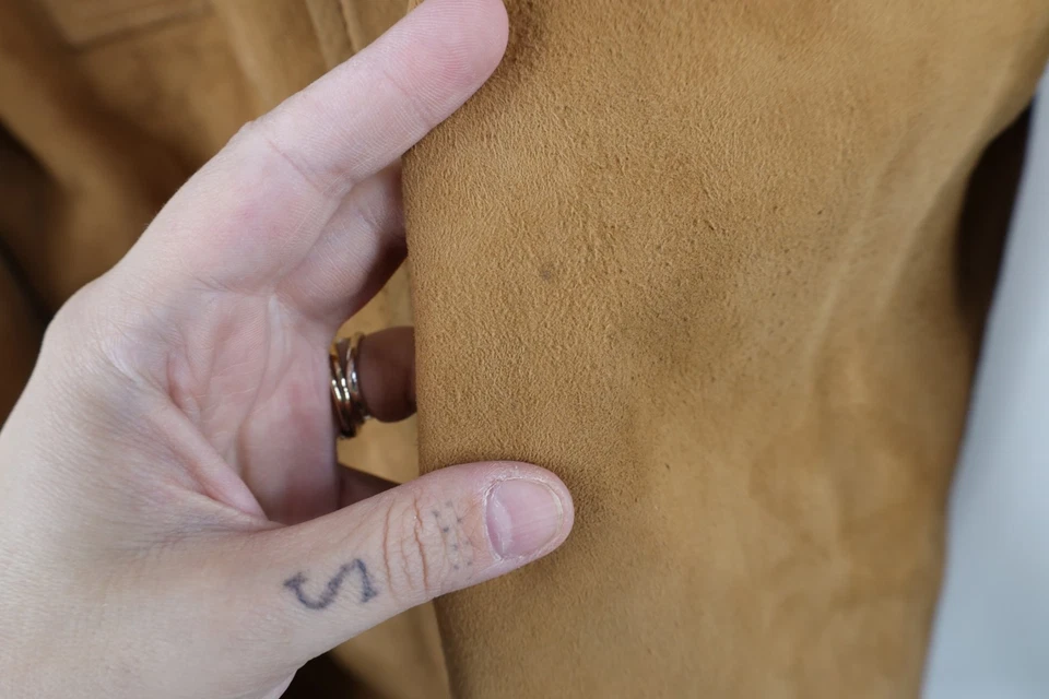 Camisa Chaqueta Jac Camisa Vintage Años 60 70 Orvis Para Hombres 42 Gamuza Cuero Botón EE. UU. Foto 4 de 4