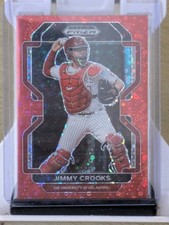 2022 Panini Prizm Draft Picks Jimmy Crooks Red Donut Circles /99 RC Color Match