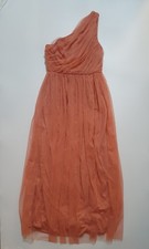 Anaya with Love Women One Shoulder Thigh Split Tulle Maxi Dress Size UK 12 Pink
