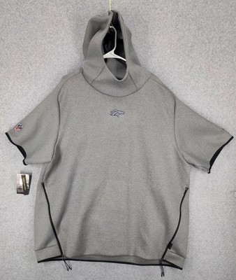 Nike Denver Broncos Hoodie Mens XXL Gray Short Sleeve NFL Sideline Performance P