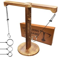 Ring Toss Game for Adults, Hook and Bars Home Party, brown