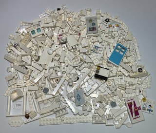 Lego 500 Piezas Blancas Varios Platos Ladrillos Accesorios Puertas Ventanas 319