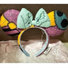 Disney- Parks Nightmare Before Christmas Sally Patchwork Ears Minnie Headband US