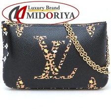 Auth LOUIS VUITTON Monogram Jungle Pochette Double Zip M67874 Shoulder Bag Noir