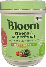 Bloom Greens  Superfoods, Strawberry Kiwi Flavored Powder, 48 Servings