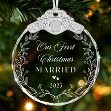 Christmas Ornaments - Engagement Gifts for Couples - Our First Christmas Married