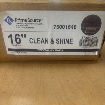 Prime Source Clean & Shine Pad 16'' Diameter new case of 5