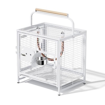 Portable 25in Bird Cage Travel Carrier Bird Cage w/ Handle for Parrot Lovebirds