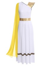 Ancient Greek Princess Toga Costume Women Tunic Roman Empress Halloween Dress