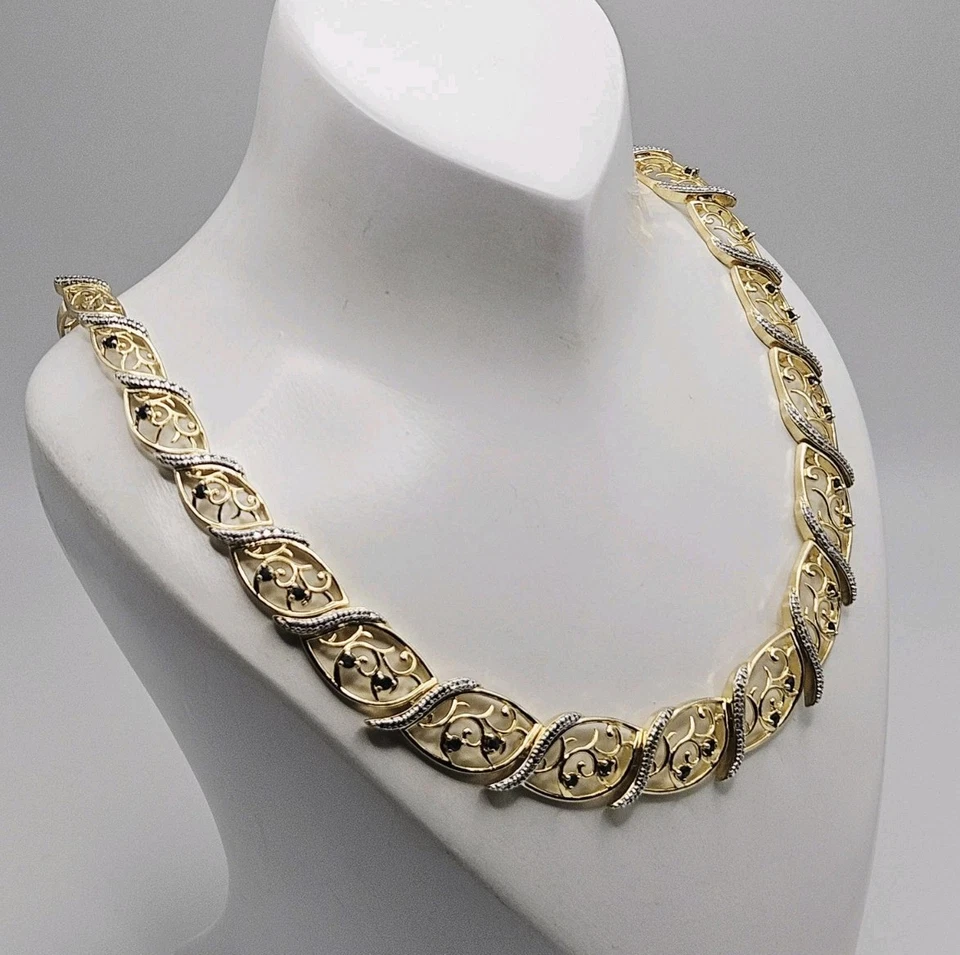 Collar Ross Simons Plata de Ley Zafiro Vermeil y Diamante 18" Foto 3 de 4