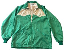 Vintage Pioneer Seed Jacket Mens Large Green Tan Swingster Windbreaker Made USA
