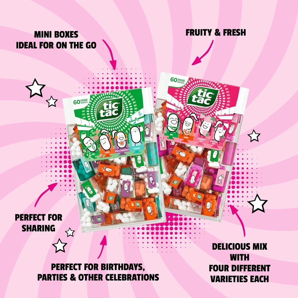 Tic Tac Mini Travels Mix Strawberry Edition 228g Lilliput – 60x TicTac Boxen ... - Bild 3 von 4