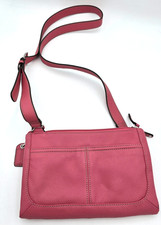 Borsa a tracolla Clarks in pelle rosa organizer portafoglio multitasche regolabile