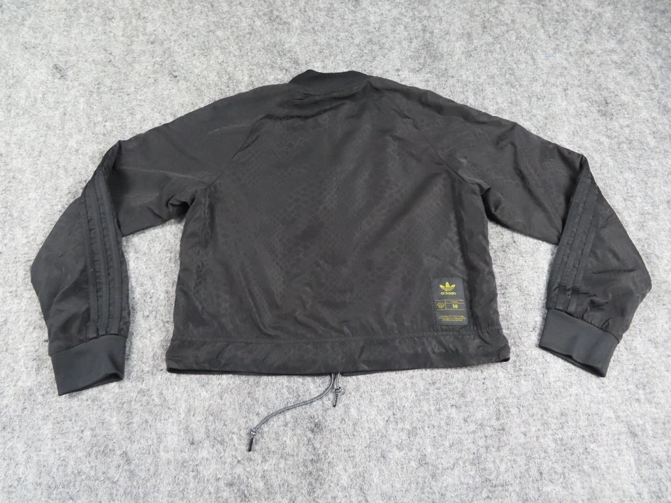 Chaqueta Adidas Mujer Pequeña Negra Firebird Piel de Serpiente Recortada Pista Correr Retro Foto 4 de 4