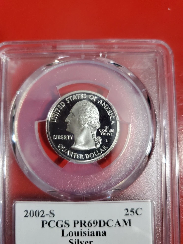 2002 S .90 SilverQuarter Dollar Coin PR69DCAM Louisiana PCGS Certified Beauty. - Image 2 of 4
