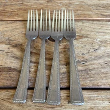 4 Dinner Forks Oneida FLOURISH 18/10 Stainless Rope China 8”
