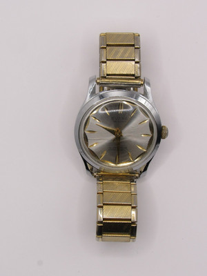 Vintage Evans De Luxe 17 Jewels Swiss Made Silver Tone Mens Watch Antimagnetic
