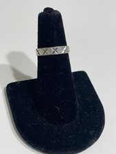 Stunning Vintage Milor Italy Sterling Silver Etched Ring Band Sz 6