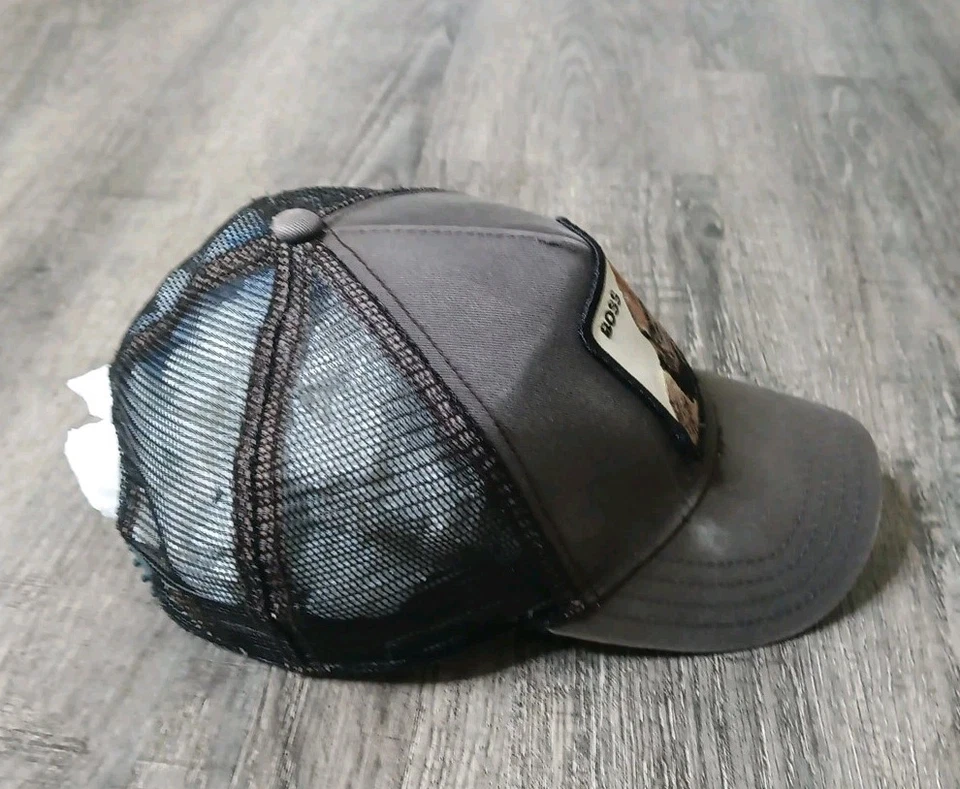 Gorra Goorin Bros Trucker Gris Negra Gorilla Boss Snapback Clásica Comodidad Foto 3 de 4