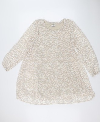J&L Damen beige gepunktetes Etuikleid Größe 8