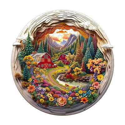 Wooden Jigsaw Puzzles, Farm Puzzles for Adults with Unique Small, 