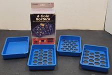 Vtg 1990 "Set of 4 Coin Sorters" by Sun Hill Made in USA w/Original Box