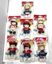 "7"  Campbell Kids Magnet Plush Dolls NIP 2002 Campbell's Soup Company