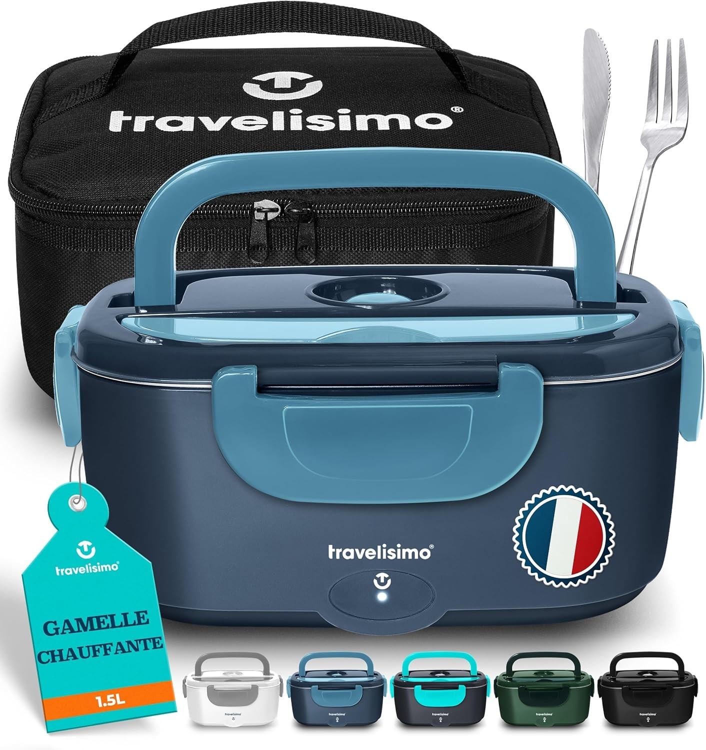 Lunch box chauffante 1,5L et marmite électrique 80W portable pour voiture