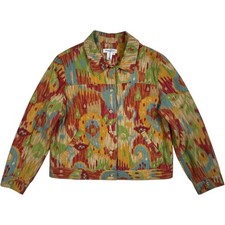 Coldwater Creek Jacket Womens L Multicolor Boho Southwestern Ikat Button Front