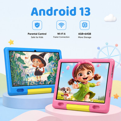 10'' Educational Kids Tablet 64GB for 2-12Y Android Tablet Kid Mode Learning Pad