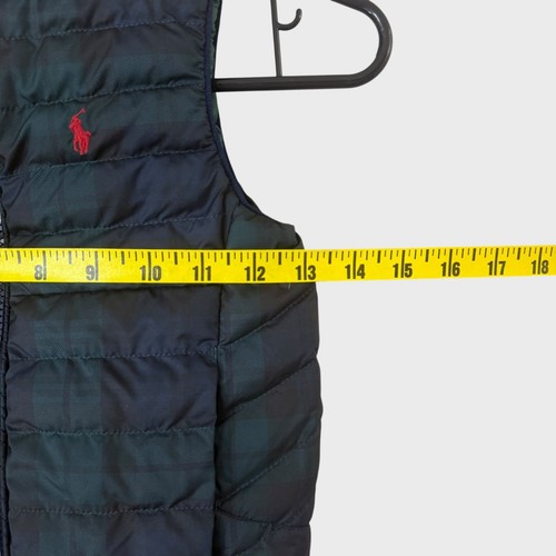 Polo Ralph Lauren Niños Reversible Cuadros Acolchado Chaleco Puffer Verde Niños Talla 3T - Imagen 12 de 13