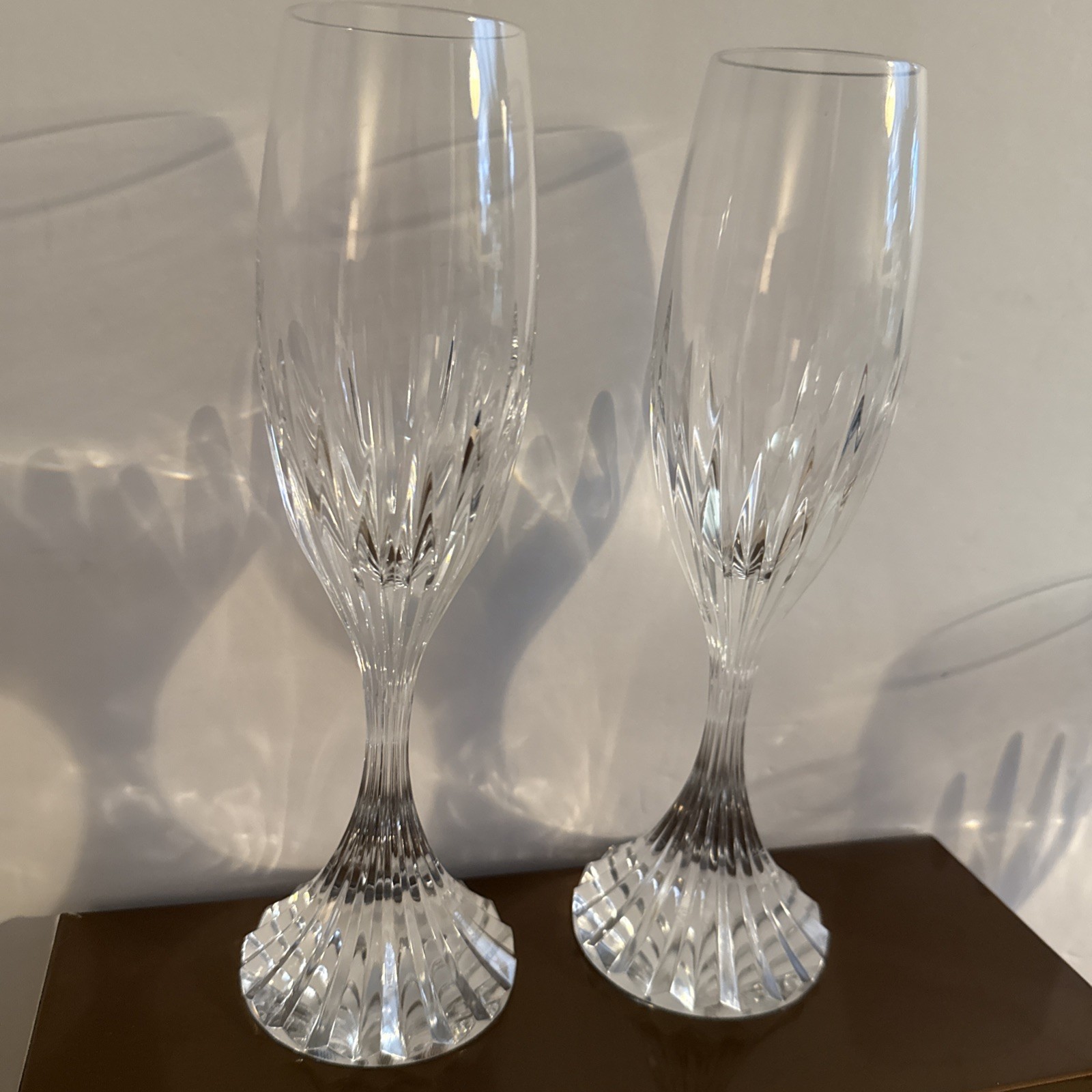 Baccarat Massena 8.5"Champagne Flutes - Impress Guests SET of TWO Made In France