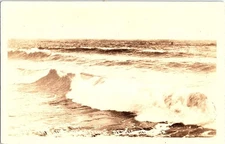 RPPC Postcard Oregon Coast  Crashing Sea Astoria Postmark 1933