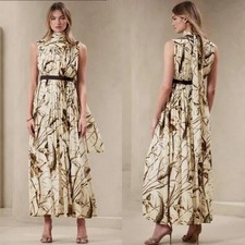 Banana Republic Valentina maxi Dress in Wheat Botanical print size medium