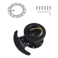 Flip Up Steering Wheel Hub Quick Release Hub Kit Removable Adapter Black