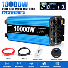 5000W Pure Sine Wave Power Inverter 12V DC to 110V AC 10000W Peak Heavy Duty