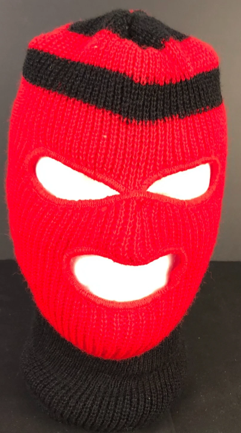 80s Vintage Knit Balaclava Ski Mask Red Black Winter Face Cover One Size
Opens in a new window or ta
