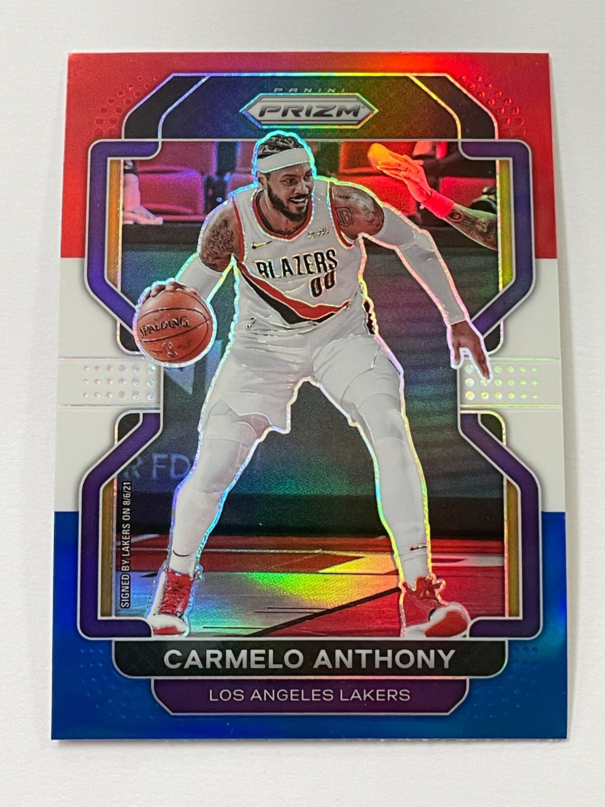 2021-22 Panini Prizm Basketball Red White Blue Prizm - Carmelo Anthony - Lakers