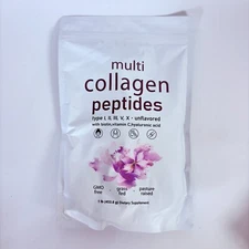Multi Collagen Peptides Powder 1lb Grass Fed Unflavored no GMO Type I,II,III,V,X