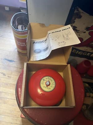 Vintage New NOS AC 120V Model HC-1120 Argco Fire Alarm Bell 6  Parts W Box USA
