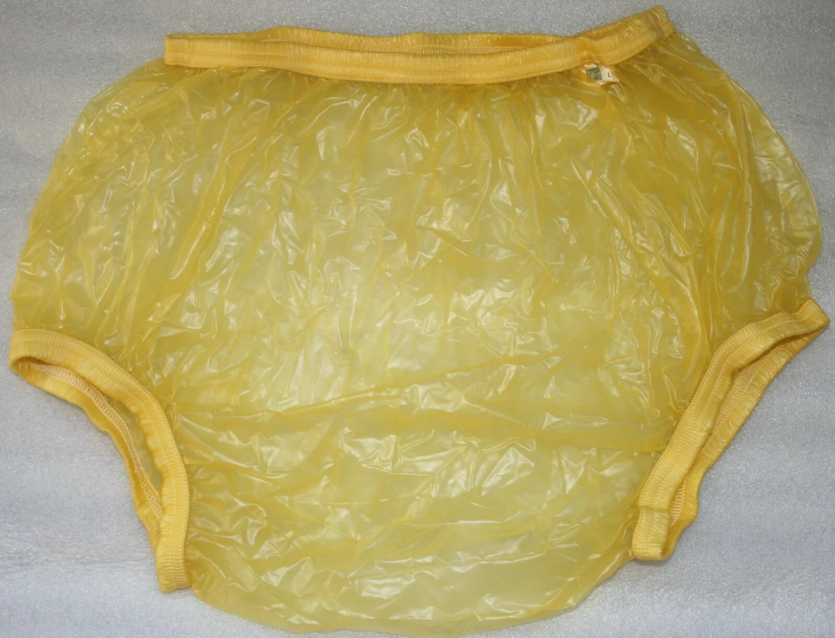 PVC Incontinence Diaper Rubber Underwear Adult Baby Yellow Transparent