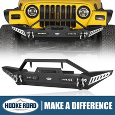 Hooke Road Front Bumper W Winch Plate Light Fit 1997-2006 Jeep Wrangler Yj Tj Hooke Road Front Bumper W Winch Plate Light Fit 1997-2006 Jeep Wrangler Yj Tj