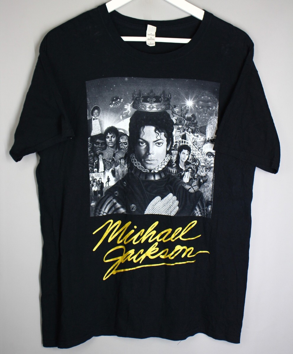VINTAGE MICHAEL JACKSON KING OF POP 2010 MEMORIAL T-SHIRT SIZE L