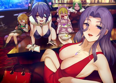 Anime girls big  dress souji kusaka kantai Playmat Gaming Mat Desk