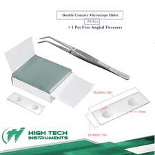  50 Glass Biological Zoological & Botanical Microscope Slides w 1 Free Tweezers